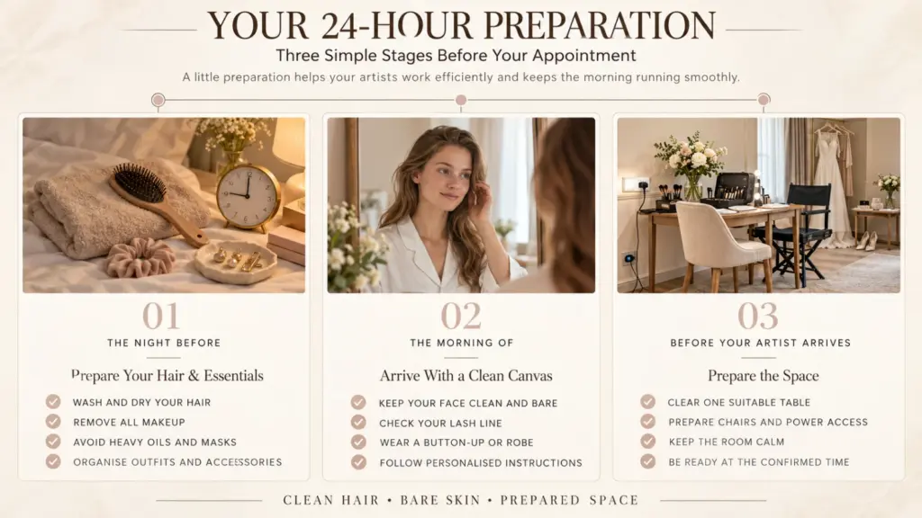 Checklist hair and makeup melburne
