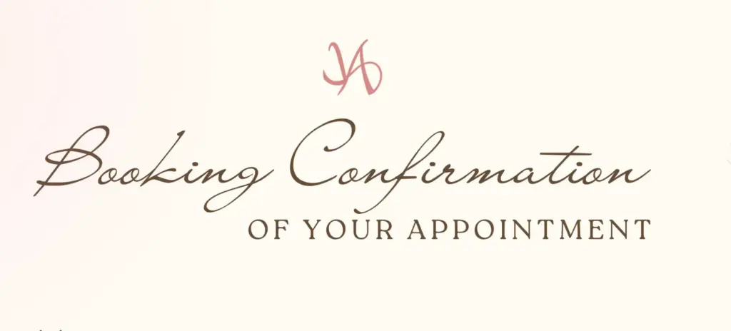 Booking Confirmation Vivian Artistry